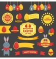 cute easter set of labels ribbons and other vector image
