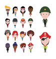 set colorful avatars characters vector image