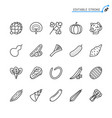 vegetable line icons editable stroke vector image vector image
