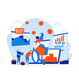business statistic web design with people vector image