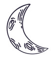 crescent moon doodle stroke vector image