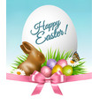 happy easter background colorful eggs vector image vector image