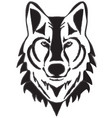 wolf head silhouette vector image vector image