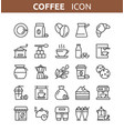 coffee and tea line icons vector image