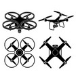 drone silhouette icons set vector image