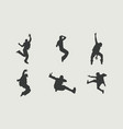 flat design dancer silhouette set vector image vector image