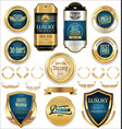 retro vintage golden badges and labels collection vector image