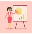 businesswoman presentation chart pink vector image vector image