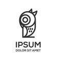 owl line art logo design vector image vector image