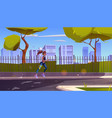 sportswoman running in summer city park sport vector image