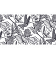 beautiful seamless pattern with tropical flowers vector image vector image