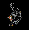 traditional panther tattoo roar vector image