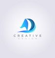 letter d sailed design clipart symbol logo vector image