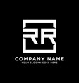 rr initial logo inspirations square template vector image