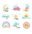 set cute poster designs in muted colors vector image