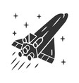 spaceship glyph icon flying spacecraft aerospace vector image vector image