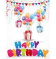birthday celebration background with gift box vector image