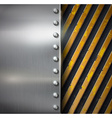 metal warning background vector image vector image
