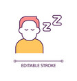 sleeping man rgb color icon vector image vector image