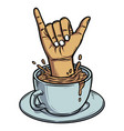 coffee and shaka hand sign vector image