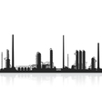 oil refinery or chemical plant silhouette vector image