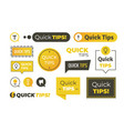 quick tips shapes helpful tricks logos vector image