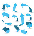 blue ribbon arrow set stickerst various vector image