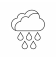 Cloud with rain drops icon outline style Vector Image