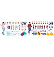 large isometric set of gestures hands and feet vector image vector image