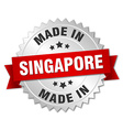 made in singapore silver badge with red ribbon vector image