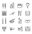 collection linear false eyelashes icon vector image