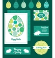 abstract green circles set of easter cards vector image