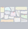 paper scraps on sticky tape page pieces with torn vector image vector image