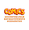 comics style font alphabet letters and numbers vector image
