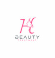 letter h beauty face logo design icon vector image