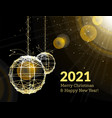 new years christmas balls on luminous golden vector image vector image