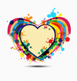 artistic heart paint design vector image vector image