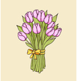 Floral background with pink tulips Royalty Free Vector Image