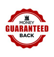 money back guaranteed red stamp template vector image vector image