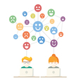social media network people with computers vector image