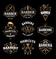 barber shop retro emblems vector image
