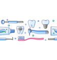 medical seamless pattern with dental equipment vector image