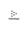 play button with star logo design concept vector image