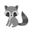 adorable raccoon in flat style vector image
