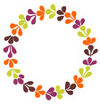 autumn laurel wreath frame isolated on white vector image