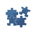 4 dark blue puzzle pieces 2 x vector image vector image