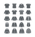baby cloth shirts sweaters vests silhouette icons vector image