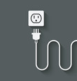 electric wire with plug near outlet vector image