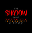 modern font with shadow effect alphabet letters vector image vector image