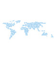pixelized map world front perspective black vector image vector image